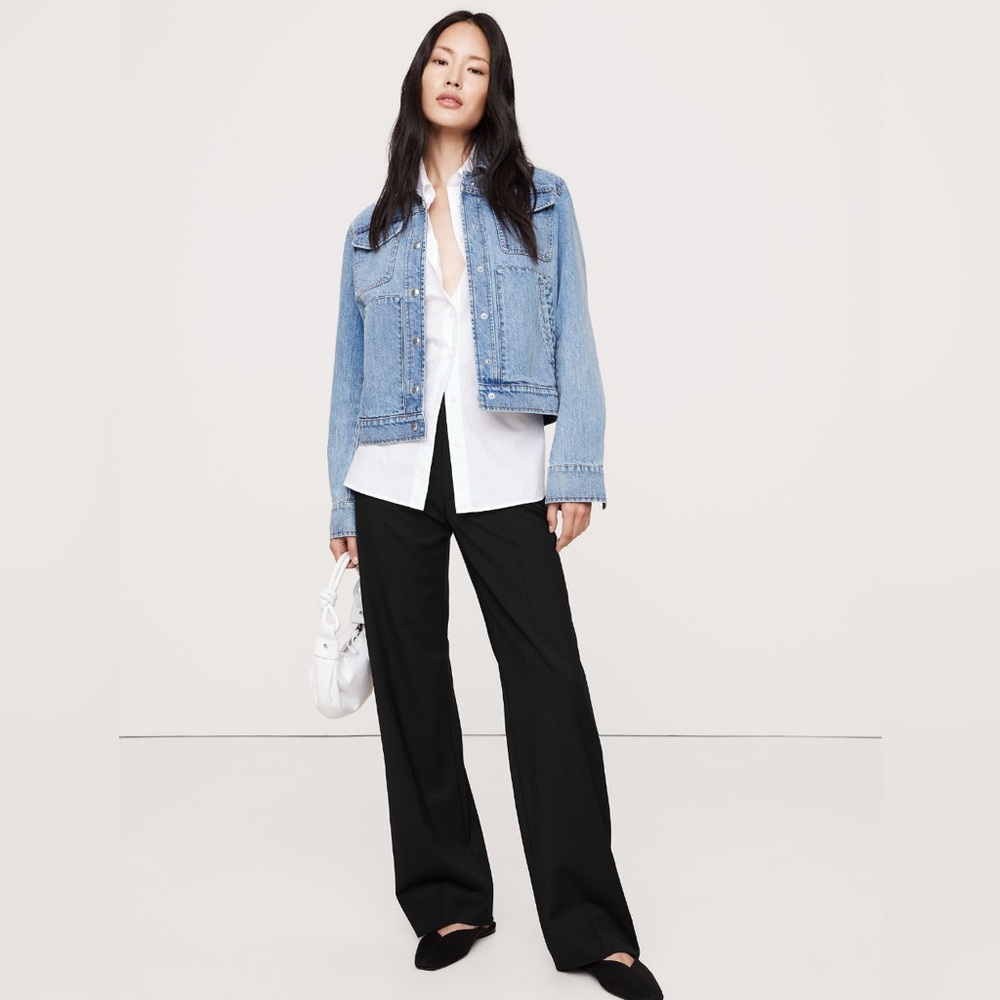BANANA REPUBLIC HIGH-RISE MODERN STRAIGHT SIENA ITALIAN WOOL PANT